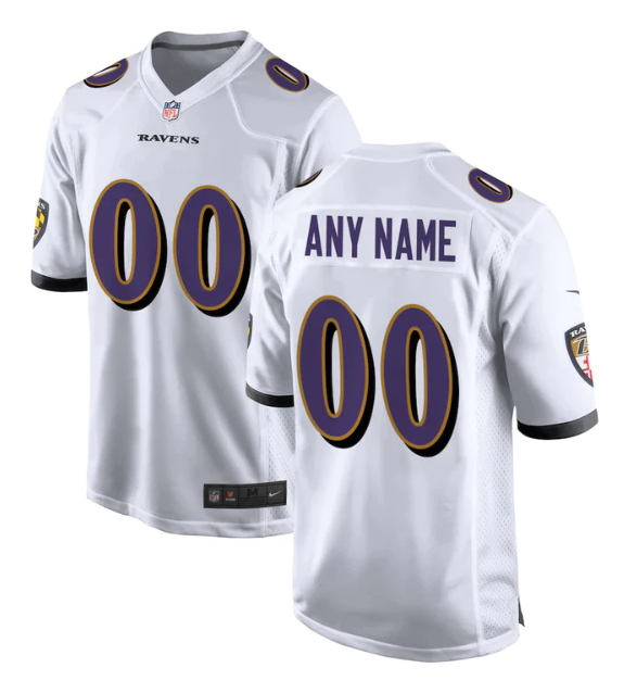 Men's Baltimore Ravens ACTIVE PLAYER Custom White Game Jersey Men's Baltimore Ravens ACTIVE PLAYER Custom White Game Jersey Men's Baltimore Ravens ACTIVE PLAYER Custom White Game Jersey Men's Baltimore Ravens ACTIVE PLAYER Custom White Game Jersey