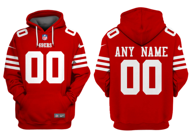 Men's San Francisco 49ers Active Player Custom Red Alternate Pullover Hoodie Men's San Francisco 49ers Active Player Custom Red Alternate Pullover Hoodie
