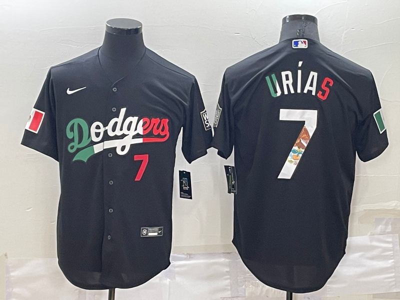 Men's Los Angeles Dodgers #7 Julio Urias Black Mexico Cool Base Stitched Baseball Jersey Men's Los Angeles Dodgers #7 Julio Urias Black Mexico Cool Base Stitched Baseball Jersey
