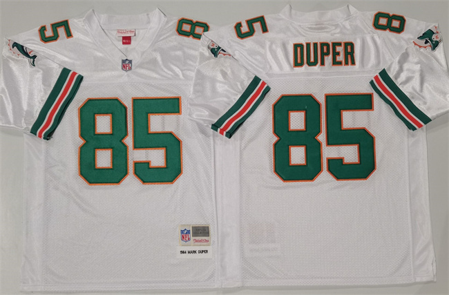 Men's Miami Dolphins #85 Mark Duper White Throwback Stitched Football Jerse