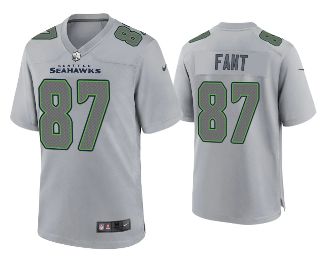 Men's Seattle Seahawks #87 Noah Fant Grey Atmosphere Fashion Stitched Game Jersey Men's Seattle Seahawks #87 Noah Fant Grey Atmosphere Fashion Stitched Game Jersey