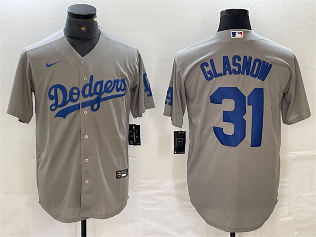 Men's Los Angeles Dodgers #31 Tyler Glasnow Stitched Grey Cool Base Baseball Jerseyitched Baseball Jersey Men's Los Angeles Dodgers #31 Tyler Glasnow Stitched Grey Cool Base Baseball Jerseyitched Baseball Jersey