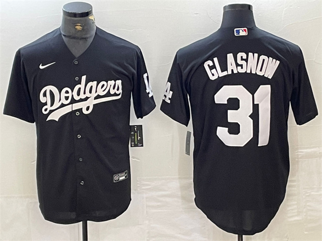 Men's Los Angeles Dodgers #31 Tyler Glasnow Stitched Black Cool Base Baseball Jerseytched Baseball Jersey Men's Los Angeles Dodgers #31 Tyler Glasnow Stitched Black Cool Base Baseball Jerseytched Baseball Jersey