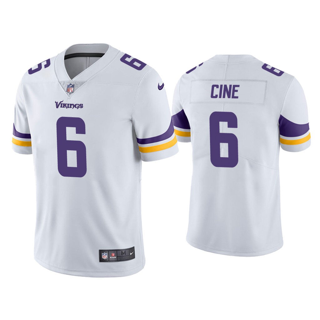 Men's Minnesota Vikings #6 Lewis Cine White Vapor Untouchable Stitched Jersey