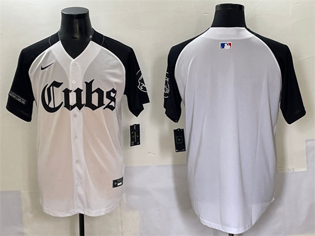 Men's Chicago Cubs Blank White/Black 'Gothic North Side Edition' Vapor Premier Limited Stitched Baseball Jersey Men's Chicago Cubs Blank White/Black 'Gothic North Side Edition' Vapor Premier Limited Stitched Baseball Jersey