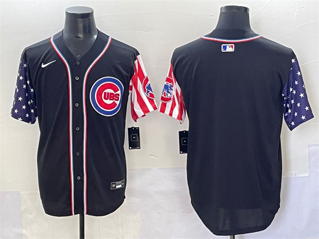 Men's Chicago Cubs Blank Black 2025 Independence Day Vapor Premier Limited Stitched Baseball Jersey Men's Chicago Cubs Blank Black 2025 Independence Day Vapor Premier Limited Stitched Baseball Jersey