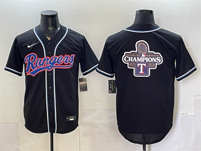 Men's Texas Rangers Team Big Logo 2026 Fashion Replica Black Out Stitched Baseball Jersey