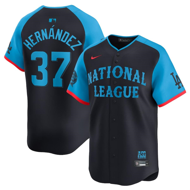 Men's National League #37 Teoscar Hernandez Navy 2024 All-Star Limited Stitched Baseball Jersey Men's National League #37 Teoscar Hernandez Navy 2024 All-Star Limited Stitched Baseball Jersey