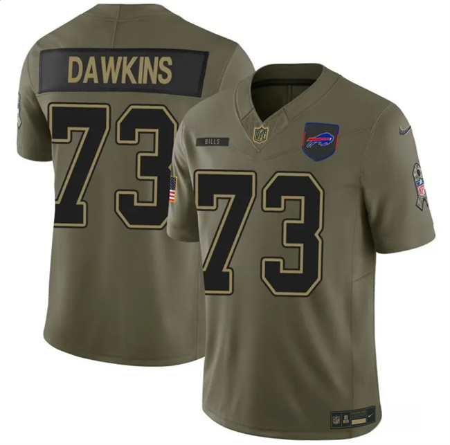 Men's Buffalo Bills #73 Dion Dawkins Olive 2025 F.U.S.E. Salute to Service Limited Stitched Football Jersey Men's Buffalo Bills #73 Dion Dawkins Olive 2025 F.U.S.E. Salute to Service Limited Stitched Football Jersey