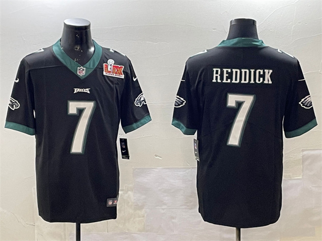 Men's Philadelphia Eagles #7 Haason Reddick Black 2025 Super Bowl LIX Patch Vapor Untouchable Limited Stitched Football Jersey Men's Philadelphia Eagles #7 Haason Reddick Black 2025 Super Bowl LIX Patch Vapor Untouchable Limited Stitched Football Jersey