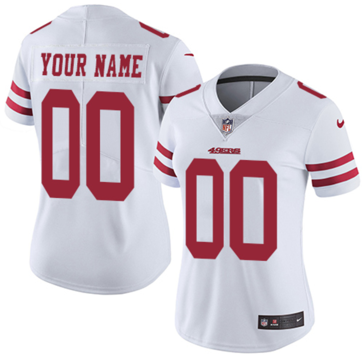 Women's San Francisco 49ers Customized White Vapor Untouchable Limited Stitched Jersey Women's San Francisco 49ers Customized White Vapor Untouchable Limited Stitched Jersey