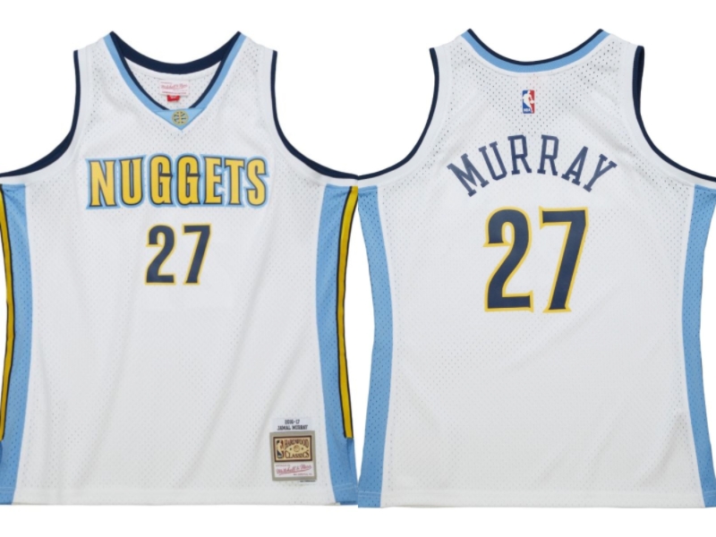 Men's Denver Nuggets #27 Jamal Murray White Stitched Basketball Jersey