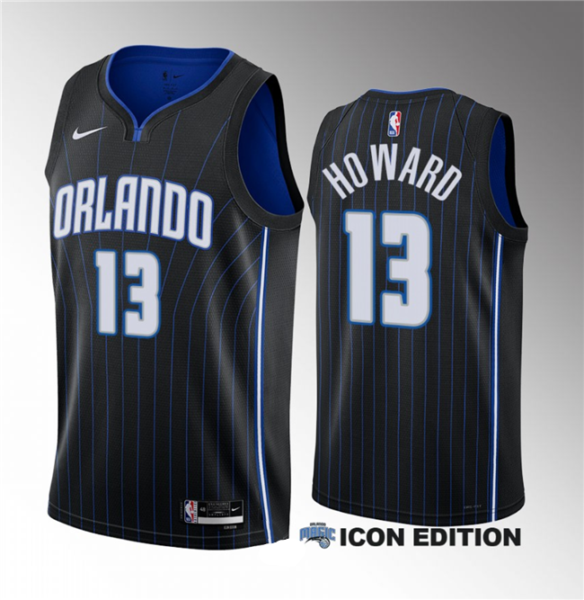 Men's Orlando Magic #13 Jett Howard Black 2023 Draft Icon Edition Stitched Basketball Jersey Men's Orlando Magic #13 Jett Howard Black 2023 Draft Icon Edition Stitched Basketball Jersey