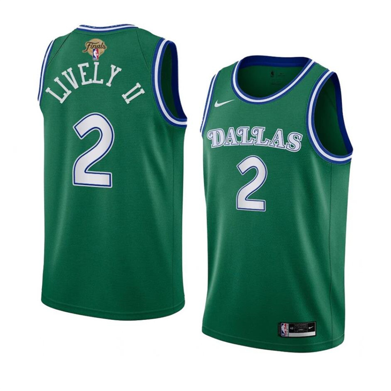 Men's Dallas Mavericks #2 Dereck Lively II Green 2024 Finals Classic Edition Stitched Basketball Jersey Men's Dallas Mavericks #2 Dereck Lively II Green 2024 Finals Classic Edition Stitched Basketball Jersey