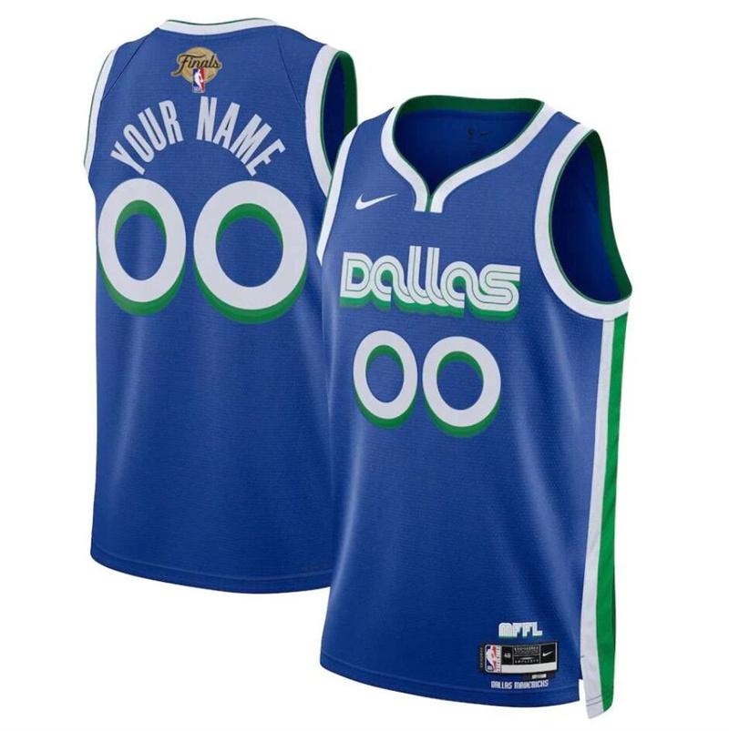 Men's Dallas Mavericks Active Player Custom Blue 2024 Finals City Edition Stitched Basketball Jersey Men's Dallas Mavericks Active Player Custom Blue 2024 Finals City Edition Stitched Basketball Jersey