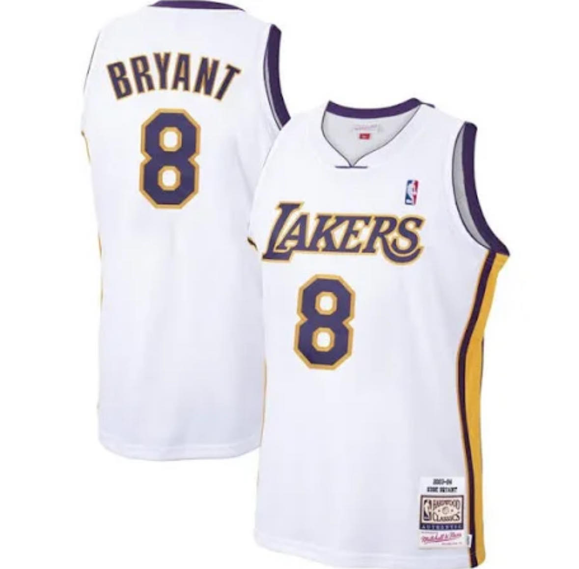 Men's White Los Angeles Lakers #8 Kobe Bryant 2003-04 Throwback Basketball JerseyStitched Baseball Jersey Men's White Los Angeles Lakers #8 Kobe Bryant 2003-04 Throwback Basketball JerseyStitched Baseball Jersey