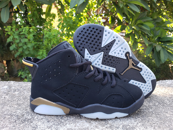 Youth Running weapon Air Jordan 6 Black Shoes 004