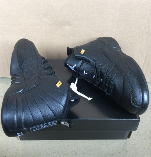 Youth Running Weapon Air Jordan 12 Black Shoes 001