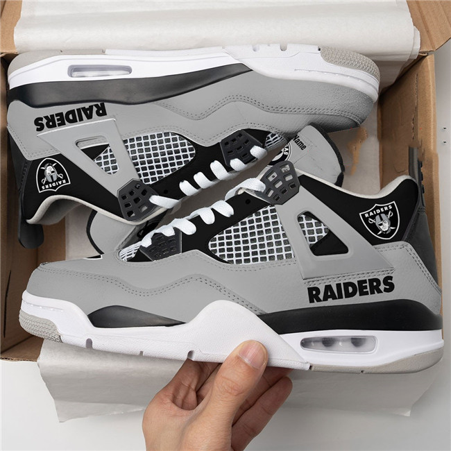 Women's Las Vegas Raiders Running weapon Air Jordan 4 Shoes 0001 Women's Las Vegas Raiders Running weapon Air Jordan 4 Shoes 0001