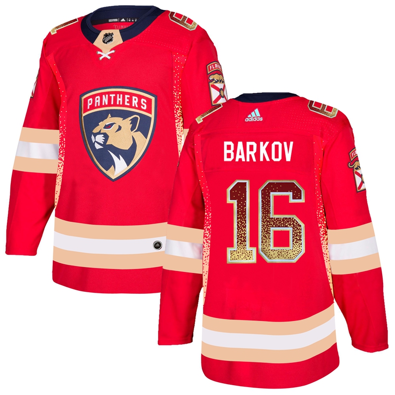 Men's Adidas Florida Panthers #16 Aleksander Barkov Red Stitched NHL Jersey