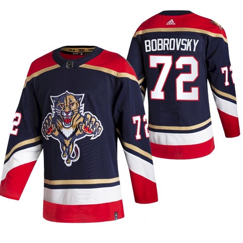 Men's Florida Panthers #72 Sergei Bobrovsky Black Black 2020-21 Reverse Retro Stitched Jersey