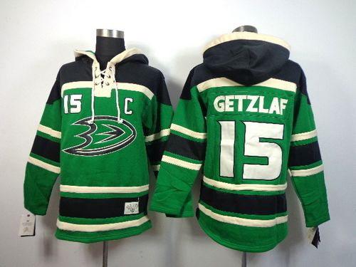 Ducks #15 Ryan Getzlaf Green St. Patrick's Day McNary Lace Hoodie Stitched NHL Jersey Ducks #15 Ryan Getzlaf Green St. Patrick's Day McNary Lace Hoodie Stitched NHL Jersey