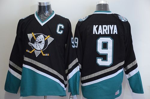 Ducks #9 Paul Kariya Black CCM Throwback Stitched NHL Jersey Ducks #9 Paul Kariya Black CCM Throwback Stitched NHL Jersey
