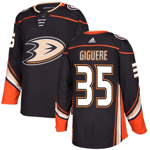 Adidas Ducks #35 Jean-Sebastien Giguere Black Home Authentic Stitched NHL Jersey Adidas Ducks #35 Jean-Sebastien Giguere Black Home Authentic Stitched NHL Jersey