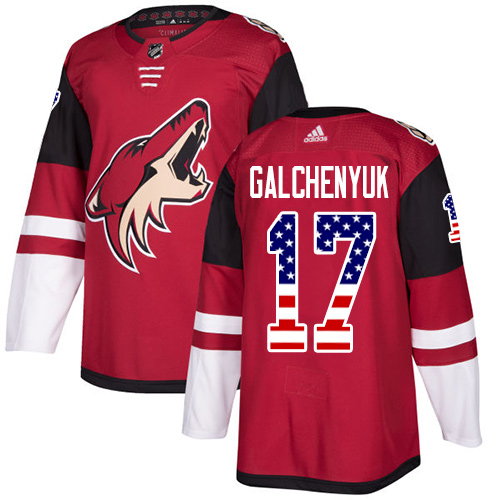 Adidas Coyotes #17 Alex Galchenyuk Maroon Home Authentic USA Flag Stitched NHL Jersey Adidas Coyotes #17 Alex Galchenyuk Maroon Home Authentic USA Flag Stitched NHL Jersey