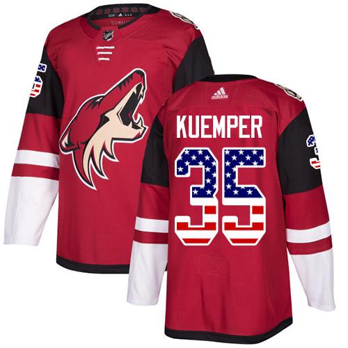 Adidas Coyotes #35 Darcy Kuemper Maroon Home Authentic USA Flag Stitched NHL Jersey Adidas Coyotes #35 Darcy Kuemper Maroon Home Authentic USA Flag Stitched NHL Jersey