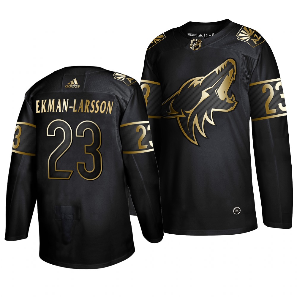 Adidas Coyotes #23 Oliver Ekman-Larsson Men's 2019 Black Golden Edition Authentic Stitched NHL Jersey Adidas Coyotes #23 Oliver Ekman-Larsson Men's 2019 Black Golden Edition Authentic Stitched NHL Jersey