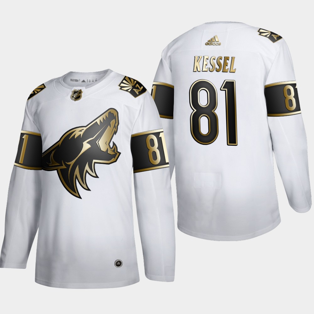 Arizona Coyotes #81 Phil Kessel Men's Adidas White Golden Edition Limited Stitched NHL Jersey Arizona Coyotes #81 Phil Kessel Men's Adidas White Golden Edition Limited Stitched NHL Jersey