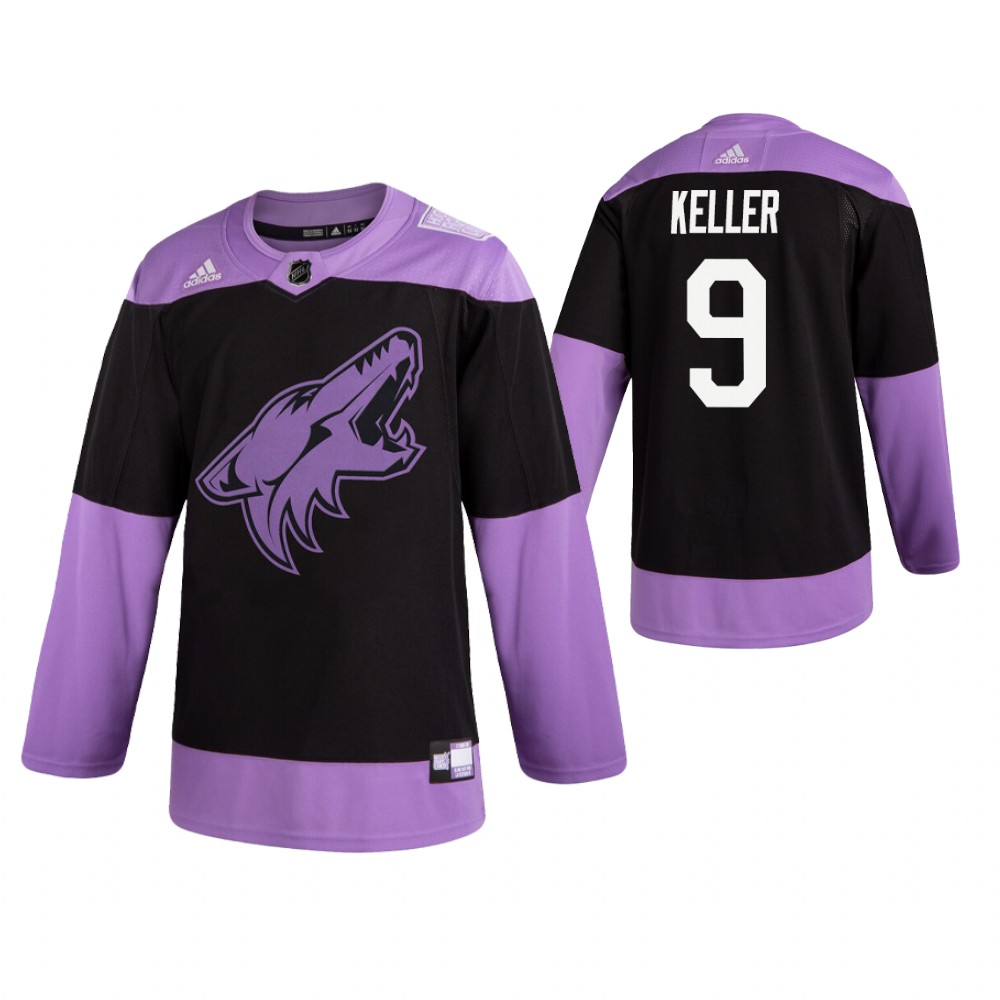 Adidas Coyotes #9 Clayton Keller Men's Black Hockey Fights Cancer Practice NHL Jersey Adidas Coyotes #9 Clayton Keller Men's Black Hockey Fights Cancer Practice NHL Jersey