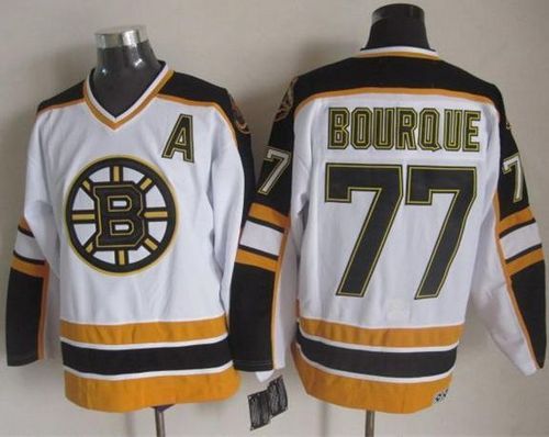 Bruins #77 Ray Bourque White/Black CCM Throwback Stitched NHL Jersey Bruins #77 Ray Bourque White/Black CCM Throwback Stitched NHL Jersey