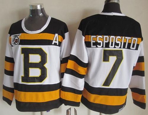 Bruins #7 Phil Esposito White CCM Throwback 75TH Stitched NHL Jersey Bruins #7 Phil Esposito White CCM Throwback 75TH Stitched NHL Jersey