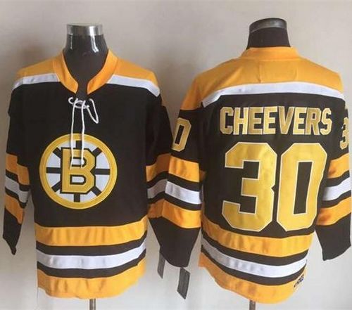 Bruins #30 Gerry Cheevers Black/Yellow CCM Throwback New Stitched NHL Jersey Bruins #30 Gerry Cheevers Black/Yellow CCM Throwback New Stitched NHL Jersey