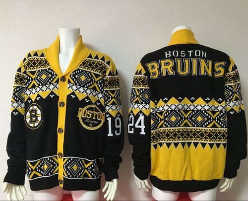 Men's Boston Bruins Black Ugly Sweater Cardigan Men's Boston Bruins Black Ugly Sweater Cardigan