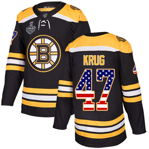 Adidas Bruins #47 Torey Krug Black Home Authentic USA Flag Stanley Cup Final Bound Stitched NHL Jersey Adidas Bruins #47 Torey Krug Black Home Authentic USA Flag Stanley Cup Final Bound Stitched NHL Jersey