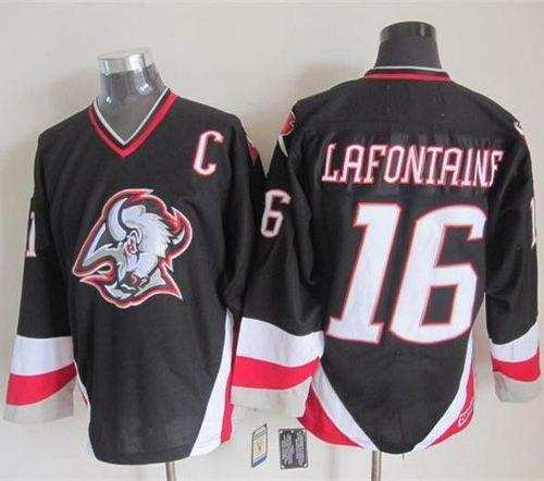 Sabres #16 Pat Lafontaine Black CCM Throwback Stitched NHL Jersey Sabres #16 Pat Lafontaine Black CCM Throwback Stitched NHL Jersey