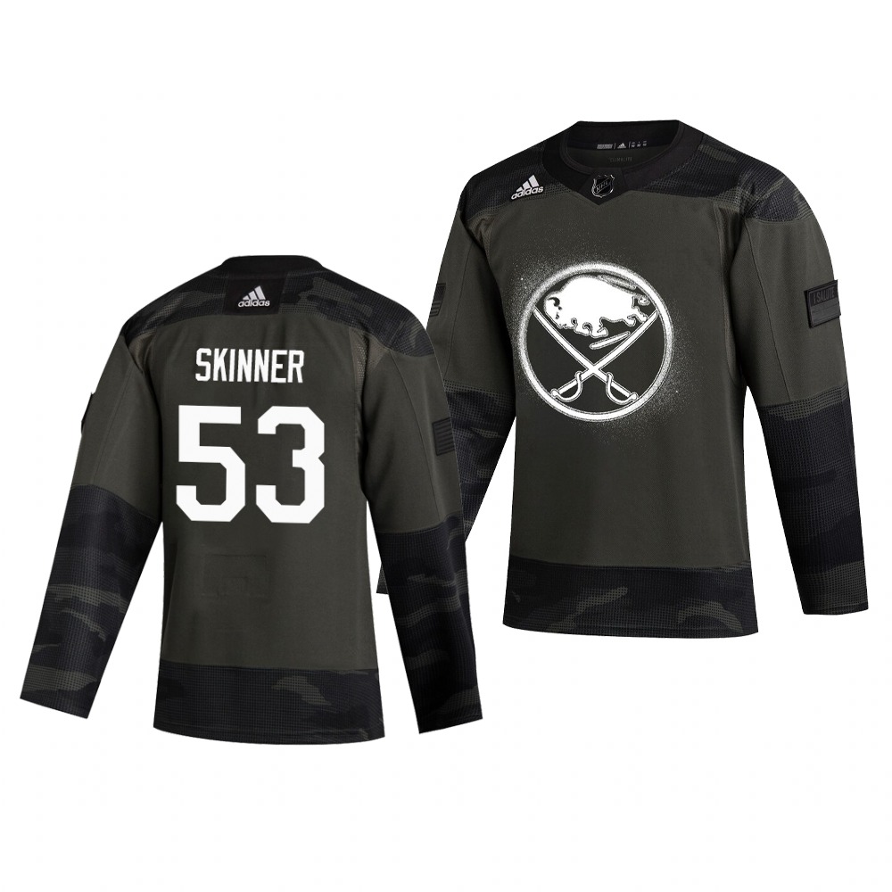 Buffalo Sabres #53 Jeff Skinner Adidas 2019 Veterans Day Men's Authentic Practice NHL Jersey Camo