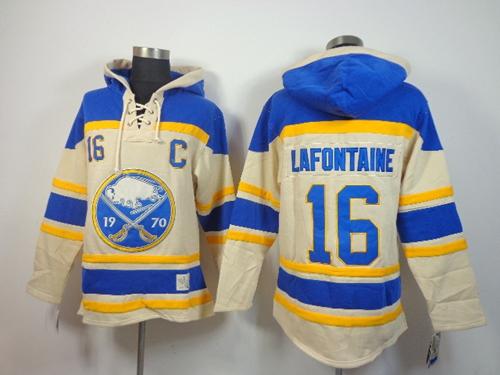 Sabres #16 Pat Lafontaine Cream Sawyer Hooded Sweatshirt Stitched NHL Jersey Sabres #16 Pat Lafontaine Cream Sawyer Hooded Sweatshirt Stitched NHL Jersey