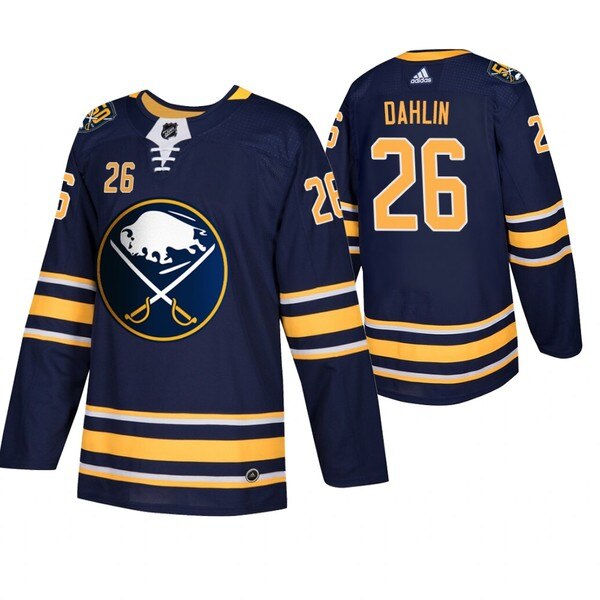 Buffalo Sabres #26 Rasmus Dahlin Men's Navy 50th Anniversary Home Authentic Jersey