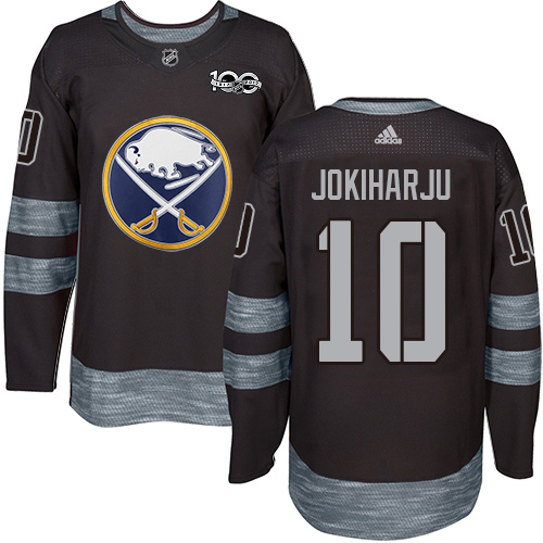 Adidas Sabres #10 Henri Jokiharju Black 1917-2017 100th Anniversary Stitched NHL Jersey