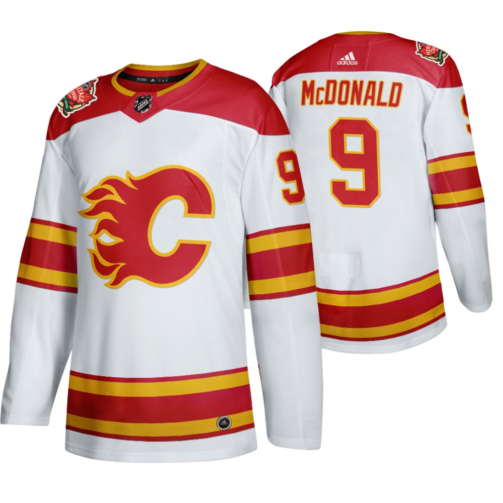 Calgary Flames #9 Lanny Mcdonald Men's 2019-20 Heritage Classic Authentic White Stitched NHL Jersey Calgary Flames #9 Lanny Mcdonald Men's 2019-20 Heritage Classic Authentic White Stitched NHL Jersey