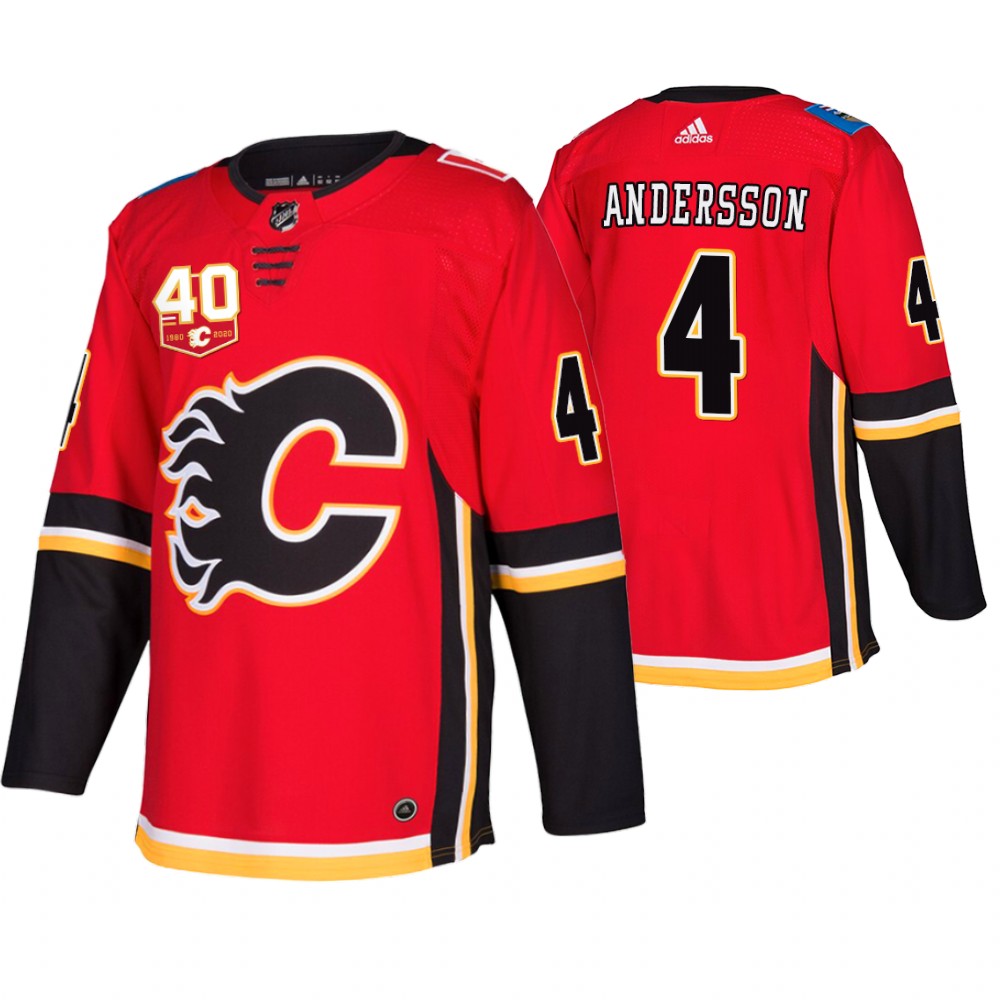 Adidas Calgary Flames #4 Rasmus Andersson 40th Anniversary Third 2019-20 NHL Jersey Adidas Calgary Flames #4 Rasmus Andersson 40th Anniversary Third 2019-20 NHL Jersey