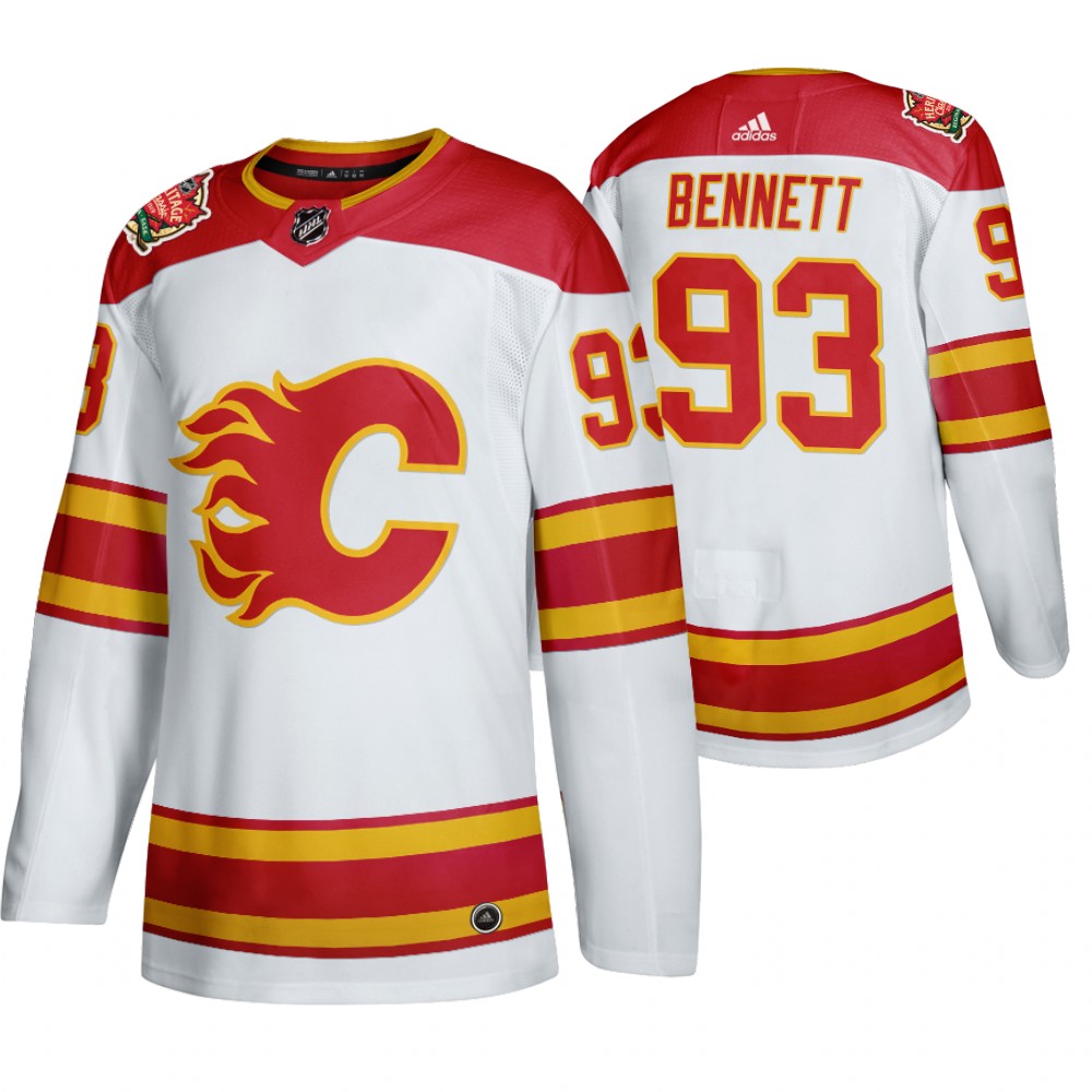 Calgary Flames #93 Sam Bennett Men's 2019-20 Heritage Classic Authentic White Stitched NHL Jersey Calgary Flames #93 Sam Bennett Men's 2019-20 Heritage Classic Authentic White Stitched NHL Jersey