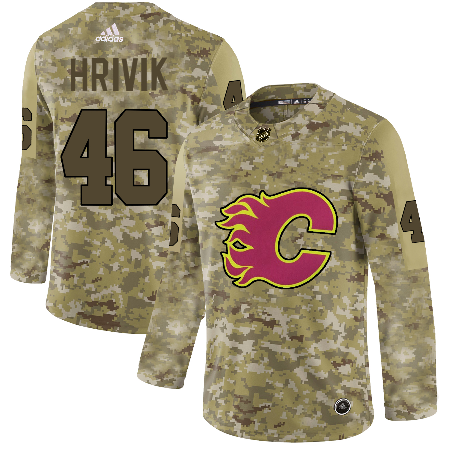 Adidas Flames #46 Marek Hrivik Camo Authentic Stitched NHL Jersey Adidas Flames #46 Marek Hrivik Camo Authentic Stitched NHL Jersey