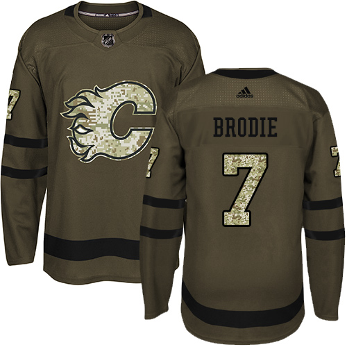 Adidas Flames #7 TJ Brodie Green Salute to Service Stitched NHL Jersey Adidas Flames #7 TJ Brodie Green Salute to Service Stitched NHL Jersey