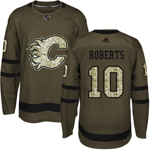 Adidas Flames #10 Gary Roberts Green Salute to Service Stitched NHL Jersey Adidas Flames #10 Gary Roberts Green Salute to Service Stitched NHL Jersey