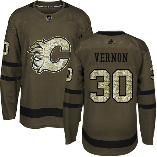 Adidas Flames #30 Mike Vernon Green Salute to Service Stitched NHL Jersey Adidas Flames #30 Mike Vernon Green Salute to Service Stitched NHL Jersey